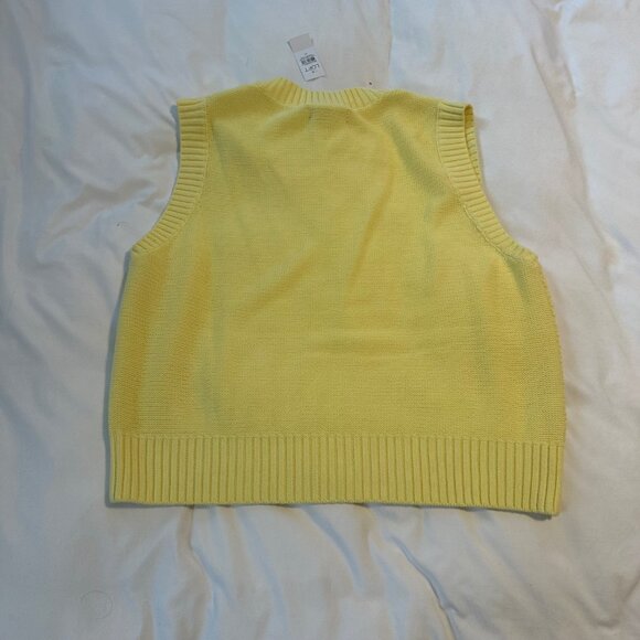 Lemon Yellow V-Neck Sweater Vest Loft  XL - NEW - Picture 5 of 9